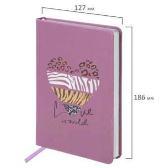 картинка Ежедневник недатированный B6 (127х186 мм), BRAUBERG VISTA, под кожу, твердый, срез фольга, 136 л., "For you", 112118 в разных цветах с печатью логотипа.
