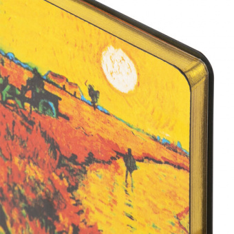 картинка Ежедневник недатированный B6 (127х186 мм), BRAUBERG VISTA, под кожу, гибкий, срез фольга, 136 л., "Van Gogh", 112102 в разных цветах с печатью логотипа.